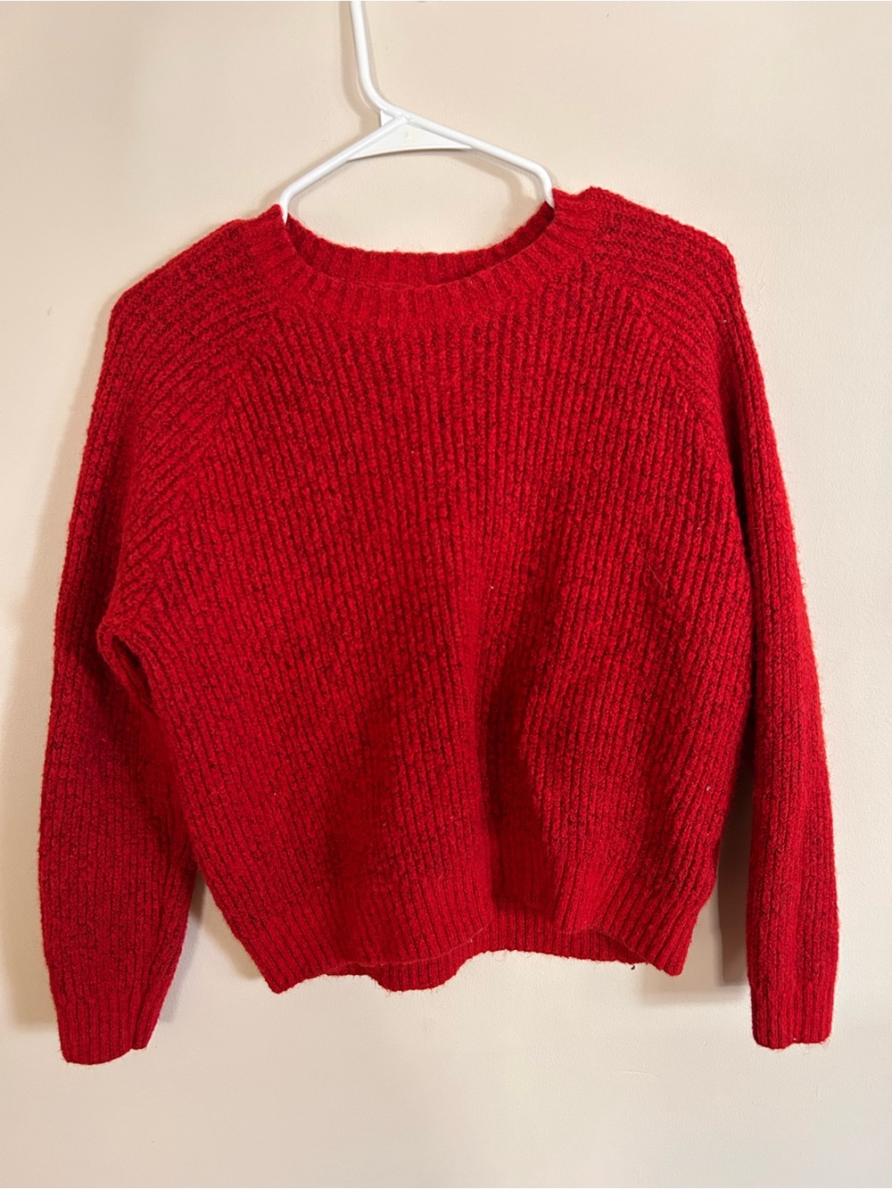 Old Navy Red Ribbed Crewneck Sweater